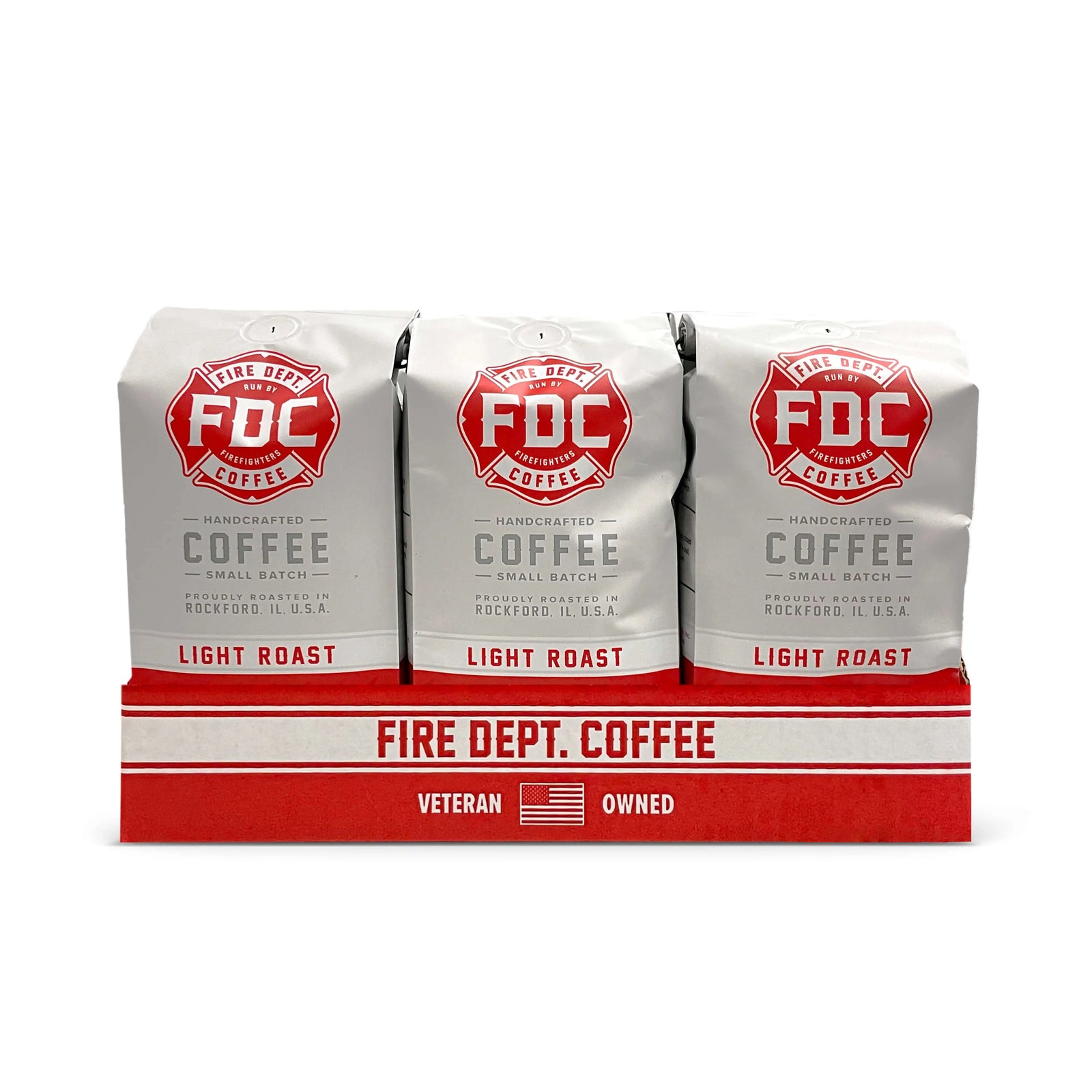 A five pound bag of Fire Department Coffee's Light Roast.
