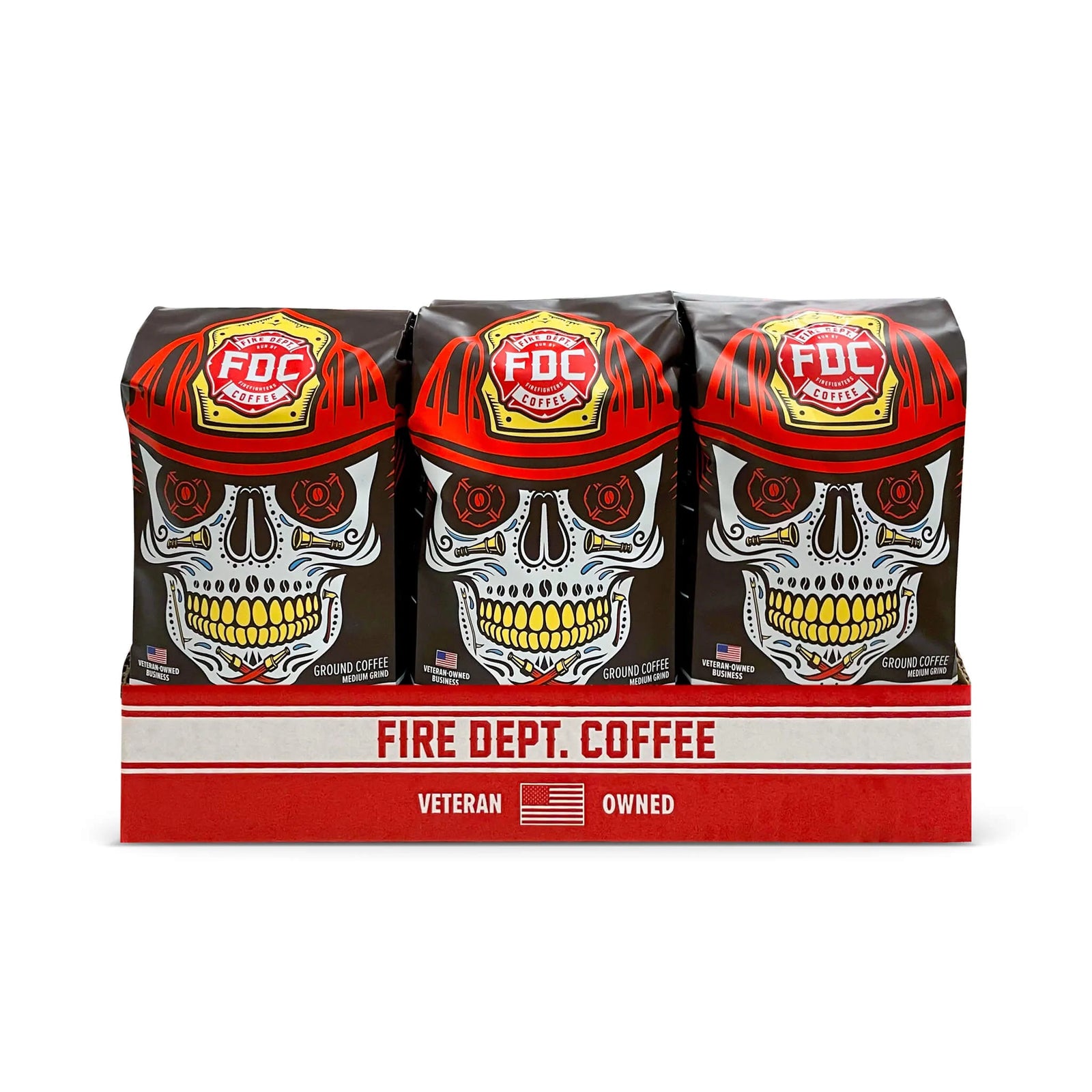 A 5 pound package of Fire Department Coffee's Skull-Crushing Espresso Roast.