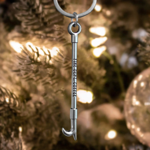 Pike Pole Keychain as ornament on a tree