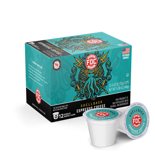 SHELLBACK ESPRESSO COFFEE PODS, 12 BOXES (144 CUPS)