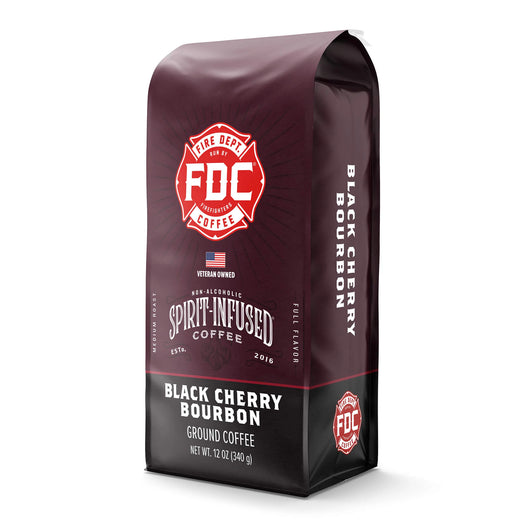 12 oz bag of black cherry bourbon infused coffee