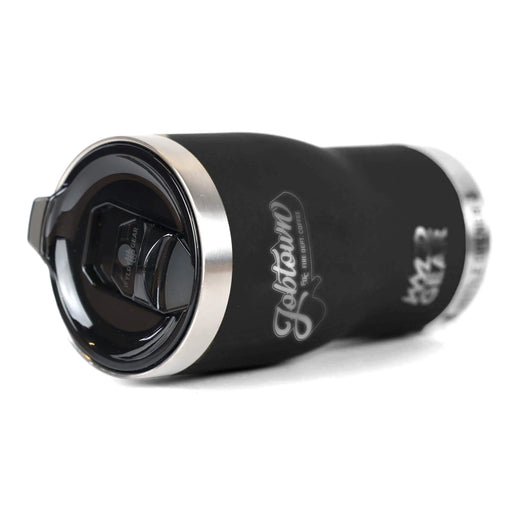 Black Jobtown 20oz tumbler top view